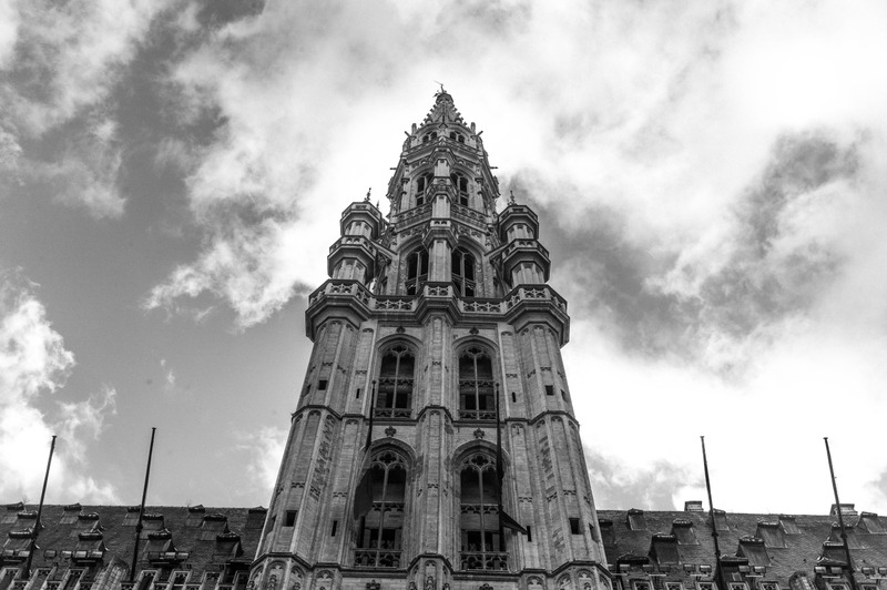 Gothic Spire Against Clouds