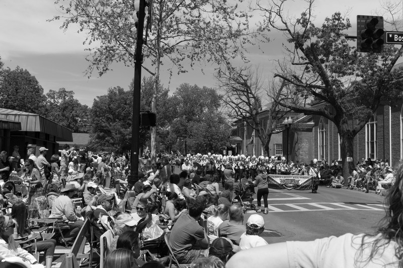 A Black & White Parade Scene