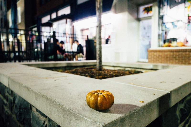 Lonely Pumpkin at Night