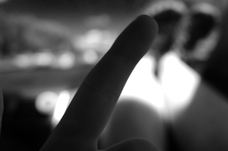 Defiant Gesture in Monochrome