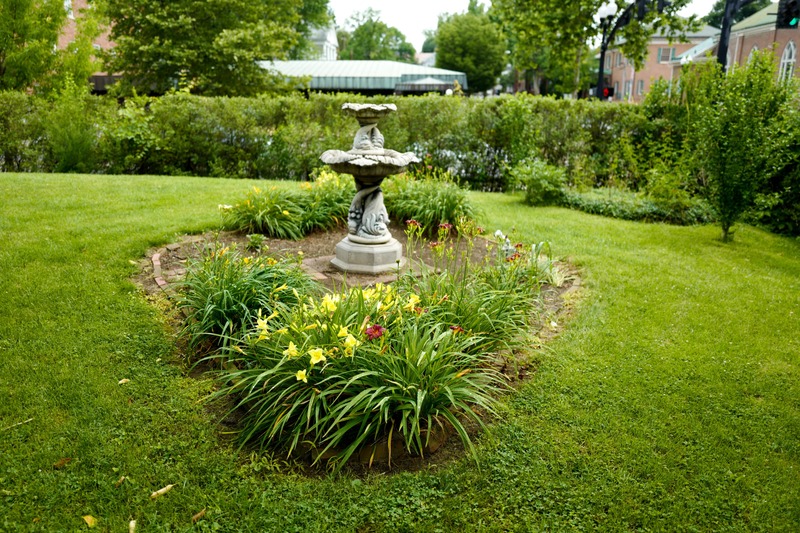Serene Garden with Fountain