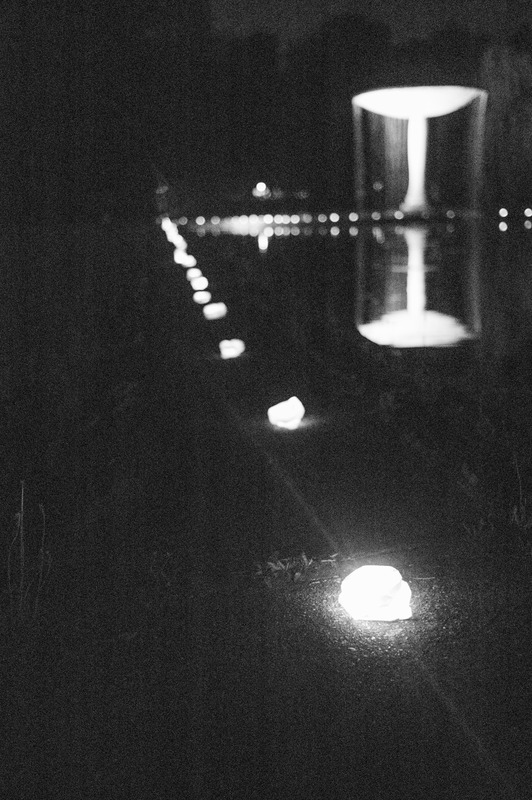 Illuminated Pathway at Night