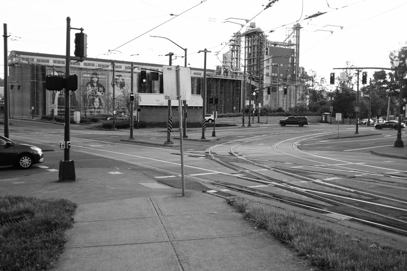 Urban Intersection in Monochrome