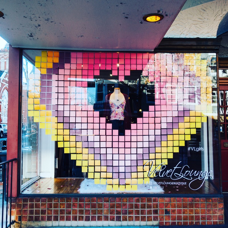 Colorful Heart Window Display
