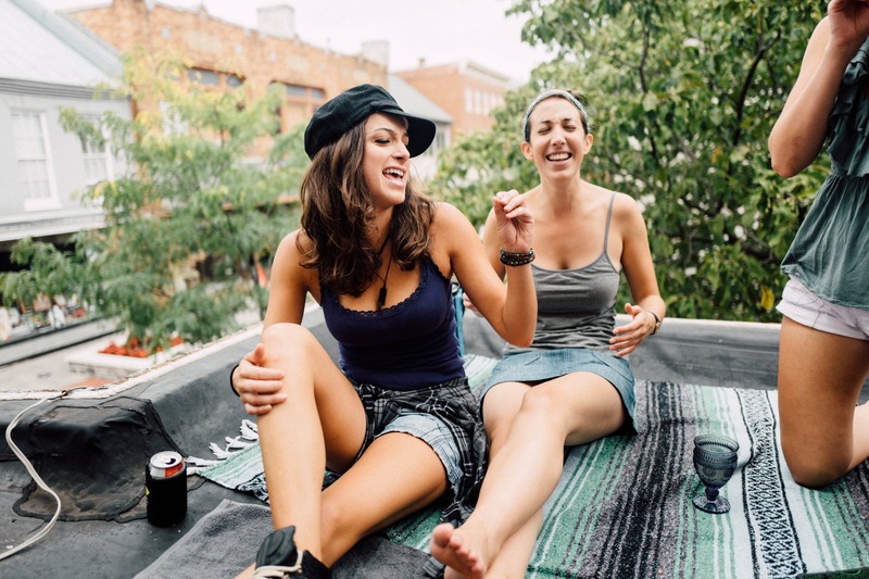 Joyful Rooftop Gathering