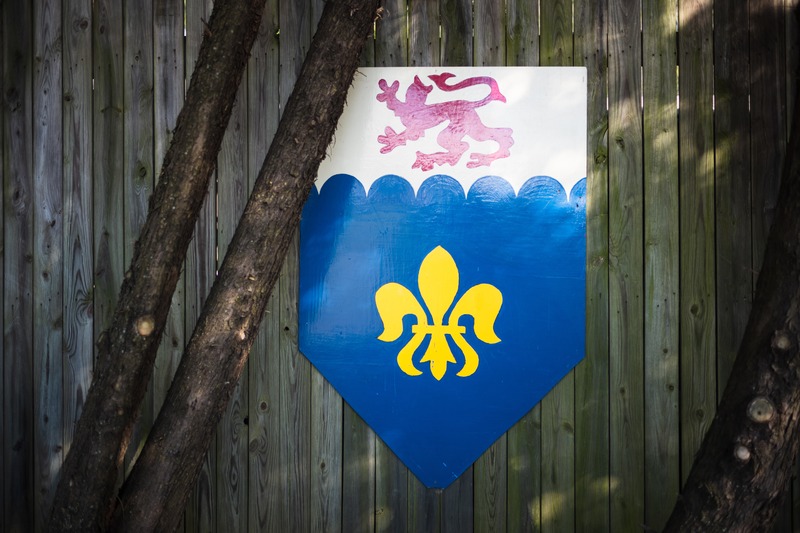 Heraldic Emblem Amidst Nature