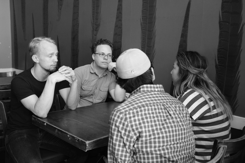 Intimate Conversation in Monochrome