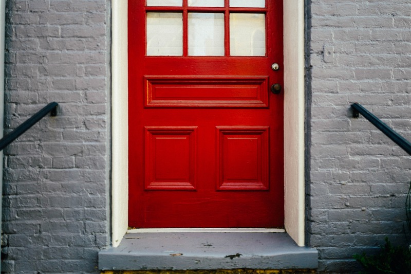 Inviting Red Entryway
