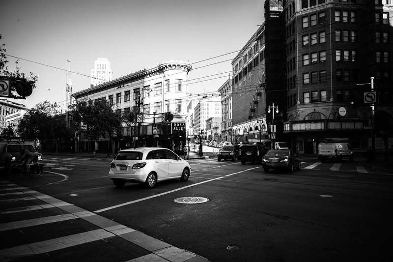 Urban Intersection in Monochrome